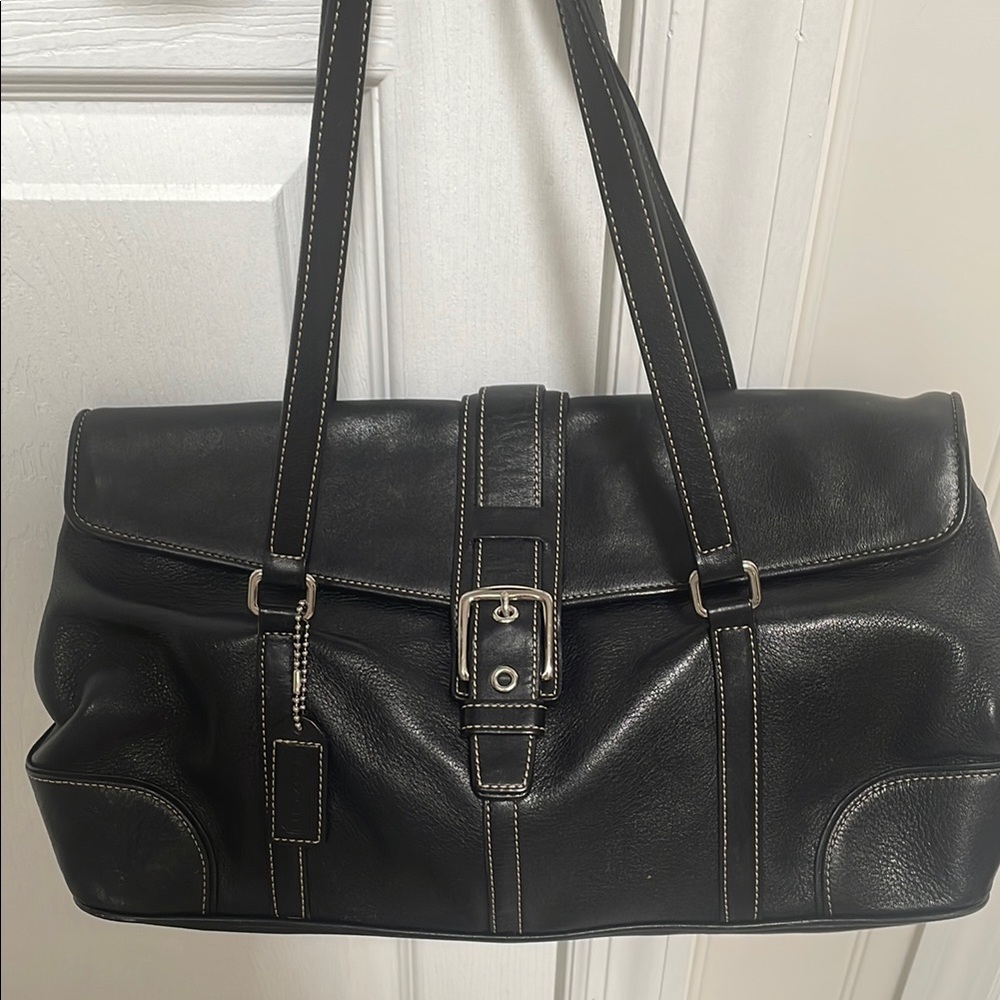 Vintage Coach Hampton black shoulder bag